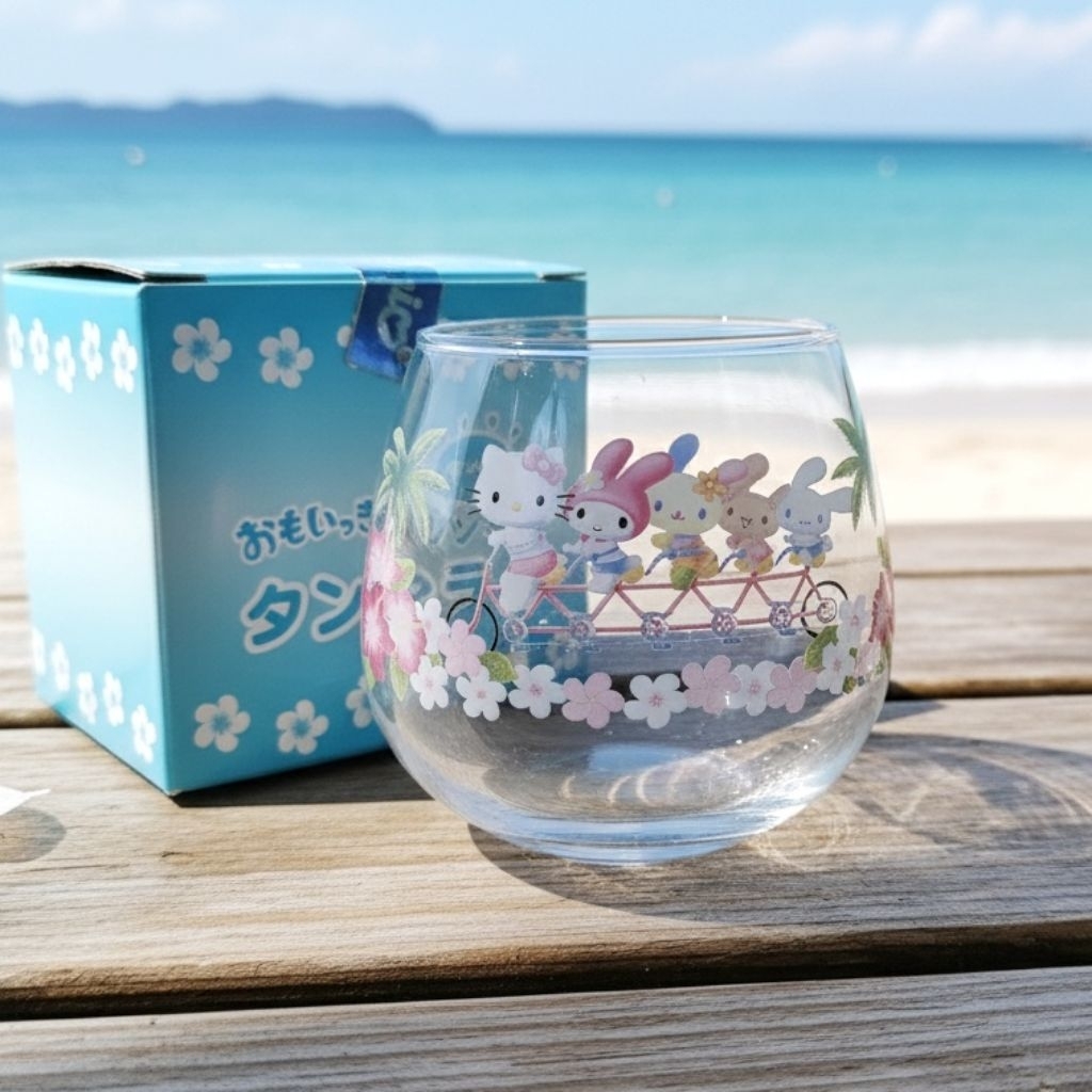 แก้วใส แก้วเบา แก้วล้มลุก Hello Kitty ฮัลโหลคิตตี้ My Melody Usahana Mocha Cinnamoroll Hawaii Sanrio