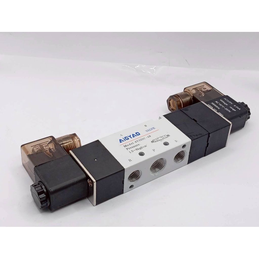 ใหม่ 4v330C-10. 12-24-220v โซลินอยด์วาล์วปิดกลางคู่แบบนําร่องภายใน 5/3 ทาง (Port 3/8″ ร้านในกทมส่งของทุกวัน ราคา ถูกที่สุด ดีลบีเคเค แกลเลอรีภาพที่ 3