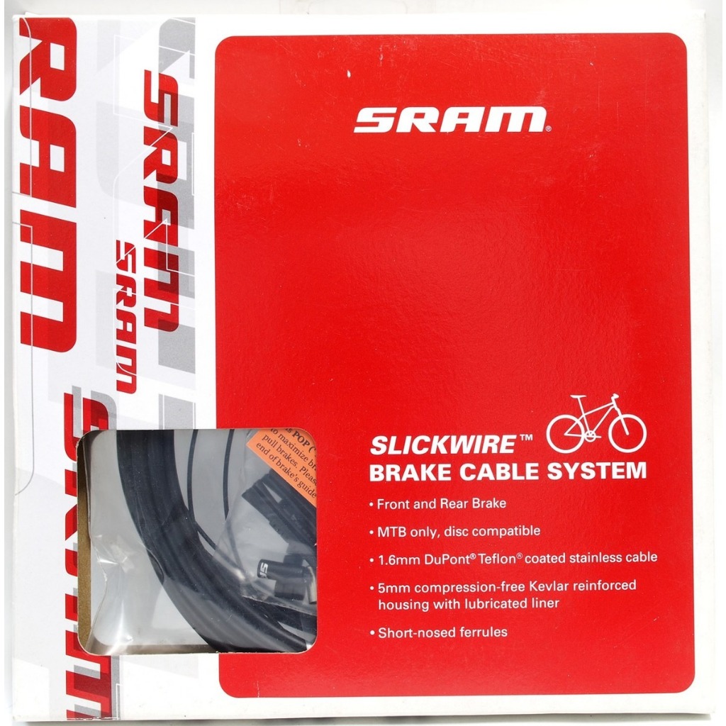🔥 ล็อตสุดท้าย ชุดสายเบรก SRAM SLICKWIRE MTB Brake Cable Kit 5mm สีดำ ของแท้ 🚵‍♂️