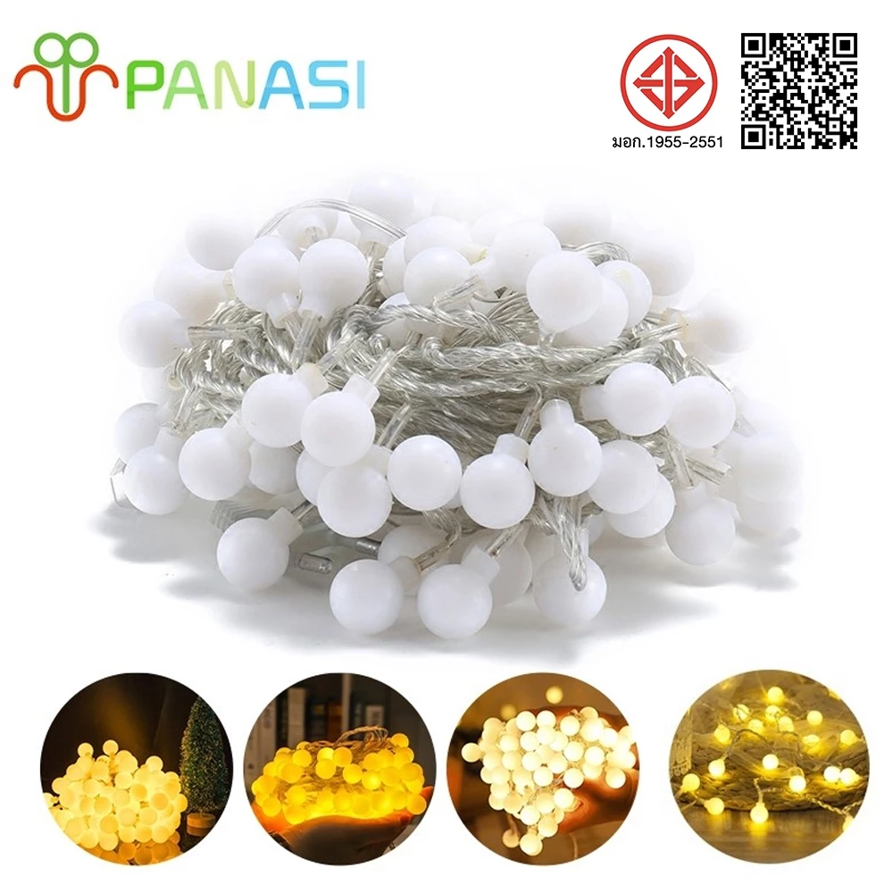 Panasi ไฟแต่งห้องนอน LED ไฟประดับ ไฟตกแต่งห้อง ไฟ ไฟตกแต่ง USB สำหรับตกแต่ง ไฟเชอร์รี่ LED 50หัว ไฟปีใหม่