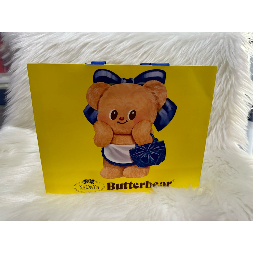 ถุงกระดาษน้องหมีเนย x Naraya ของแท้ 100% สีเหลือง