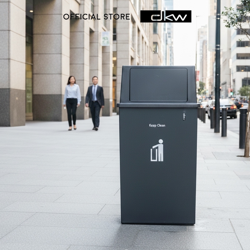 DKW by BanBaan ถังขยะฝาสปริงเก็บกลิ่น 40 ลิตร HH-309XP มีโครงเกี่ยวถุงขยะ ถังขยะอึด สวย ทน