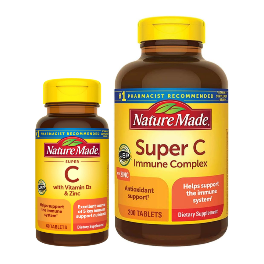 Nature Made Super C with Vitamin D3 & Zinc 60/200 tablets เพื่อระบบภูมิคุ้มกันที่ดี
