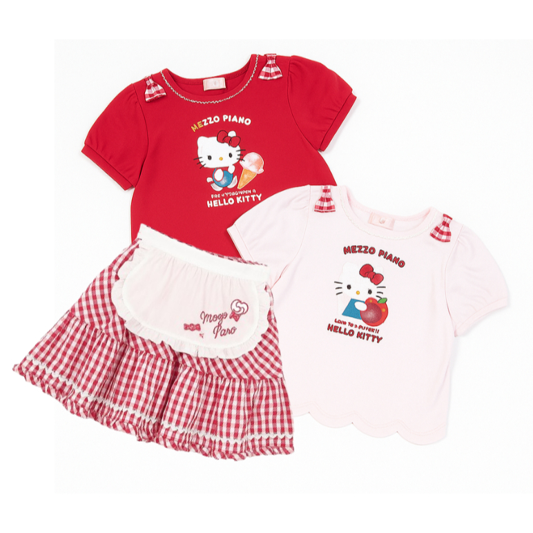 【Hello Kitty x Mezzo Piano】แท้ 💯 เสื้อและกระโปรงลูกสาว น่ารัก 【พร้อมส่ง】✅