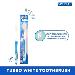 พร้อมส่ง💓| SPARKLE สปาร์คเคิล แปรงสีฟัน รุ่น TURBO WHITE TOOTHBRUSH ขนแปรงนุ่มพิเศษ 1 ด้าม (คละสี)