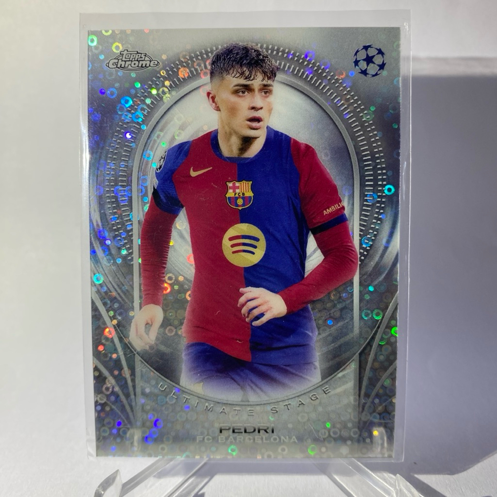 การ์ดนักฟุตบอล สำหรับสะสม PEDRI, BARCELONA, ULTIMATE STAGE, TOPPS CHROME 2025