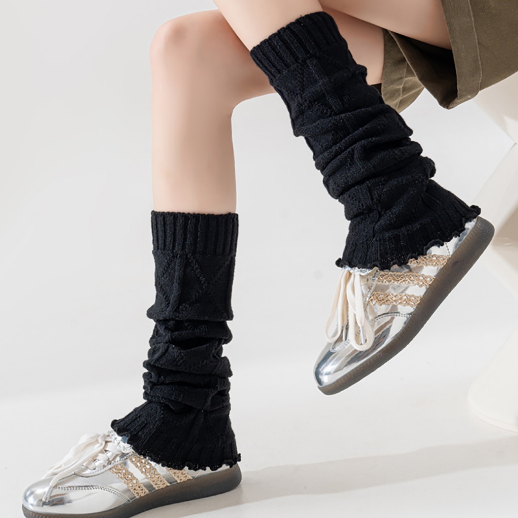 [ ส่งด่วน – กรุงเทพ] FA2SHOP รุ่น CJ31 ปลอกขาไหมพรมถัก ปลอกขากันหนาว ปลอกขาY2K