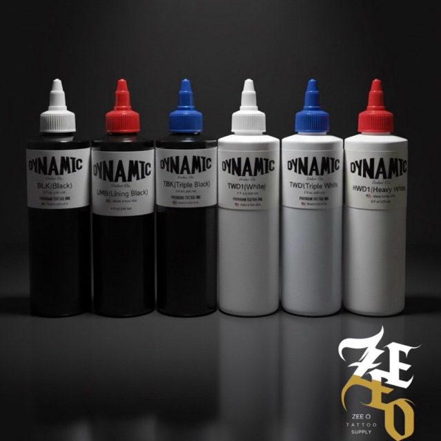 หมึกสัก Dynamic Black : Triple Black  : White : Triple White : Heavy white หมึกสักลาย ของแท้ ขนาด   
