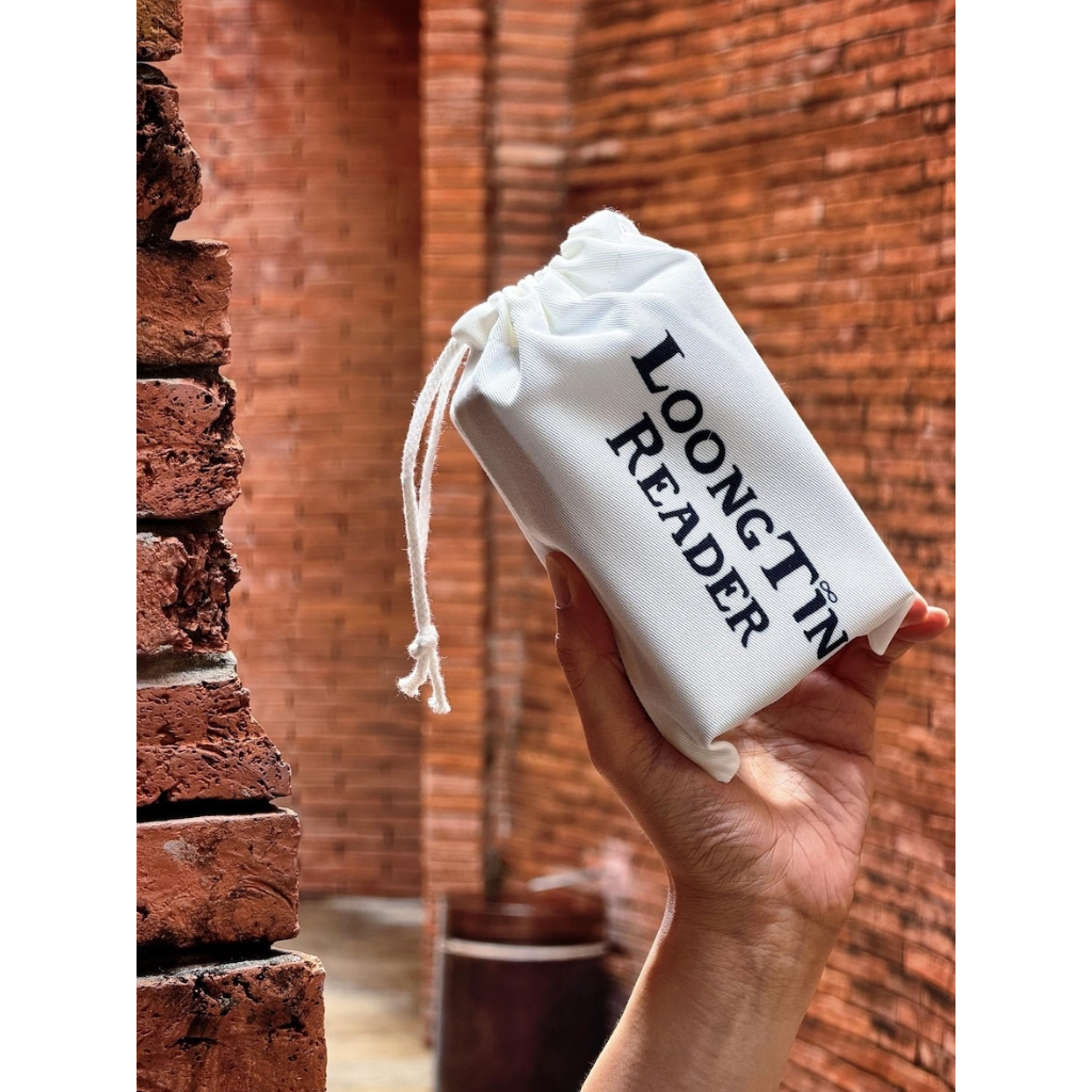 ถุงผ้าด้ายดิบลายสองสำหรับใส่ไพ่ทาโรต์ ไพ่ออราเคิล ลุงติน รีดเดอร์ - LoongTin Reader Tarot and Oracle Cotton Pouch