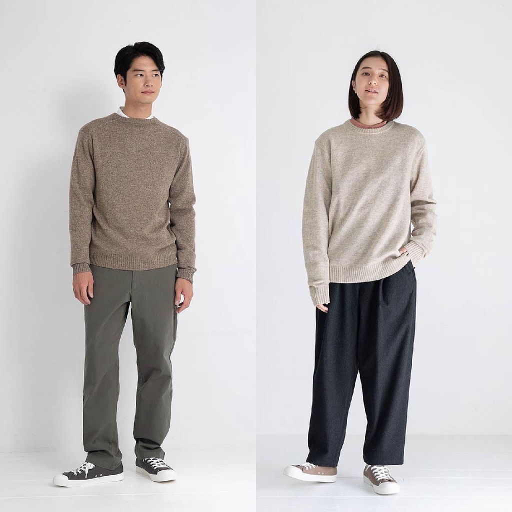 เสื้อไหมพรมผู้ชาย UNIWEAR : Merino Wool Middle Gauge Crew Neck Sweater
