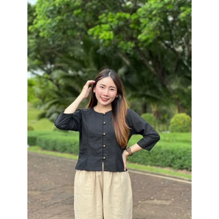 #เสื้อผ้าฝ้าย *คอกลม*กระดุมหน้า5เม็ด