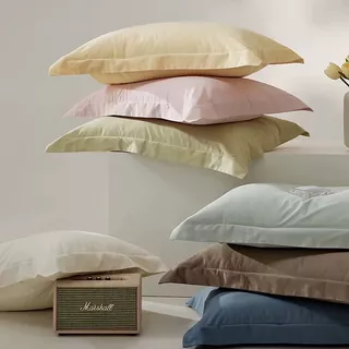 LULUNA ปลอกหมอนสีพื้น ป้องกันไรฝุ่น ขนาด 19" x 29" (48 x 74 ซม.) มีให้เลือกหลายสี