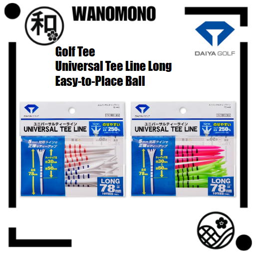 【Japan Quality】DAIYA GOLF Golf Tee Universal Tee Line Long Easy-to-Place Ball, Adjustable Height Markings, High-Durability Plastic Tee