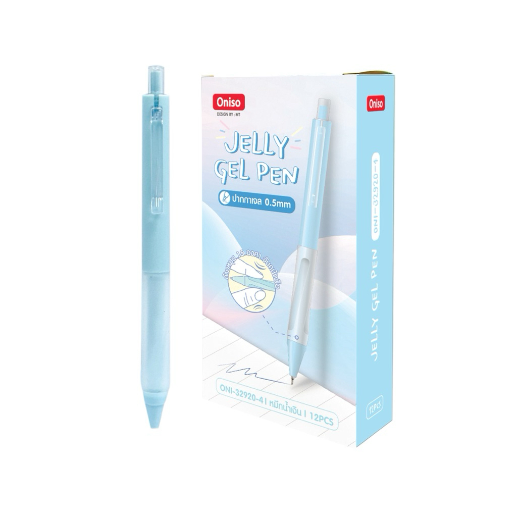 Oniso ปากกาเจล Jelly ONI-32920 Gel Pen หมึกสีน้ำเงิน 0.5มม ด้ามจับซิลิโคน ถนัดมือ โอนิโซ - รูปที่ 3