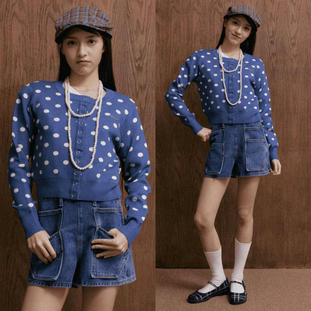 ส่งต่อ Beming - Baby Dot Cardigan สีน้ำเงิน size XL