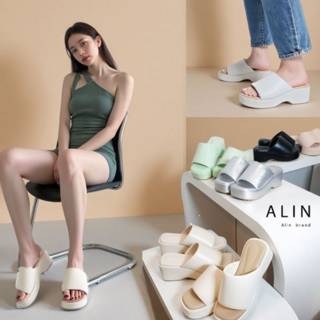 พร้อมส่ง! การันตีความนุ่ม!! MAREE รองเท้าส้นตึก สูง 2.2นิ้ว พื้นนิ่มและน้ำหนักเบามาก