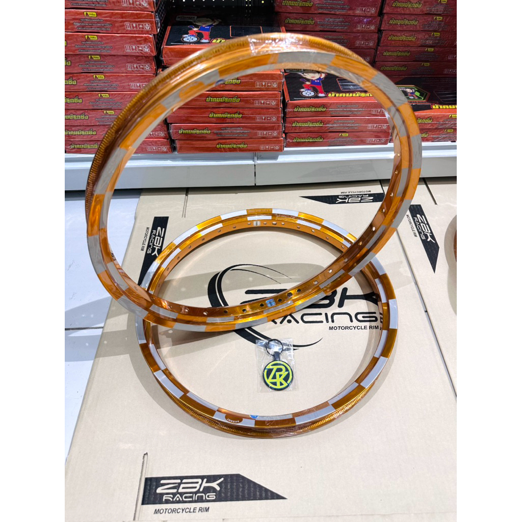 ZBKRacing ล้อZBK AKRONT MORAD SPAIN🇪🇸ลายหมากรุกสีทองปี10เนื้อมันฉ่ำ(ตัวท็อปPremium)