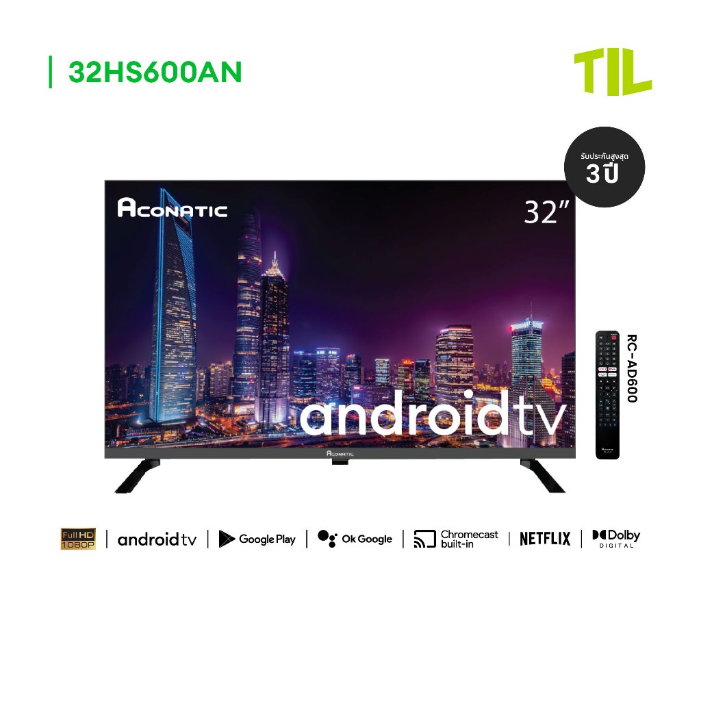 Aconatic LED Android TV HD แอลอีดี แอนดรอย ทีวี ขนาด 32 นิ้ว รุ่น 32HS600AN (รับประกัน 3 ปี)
