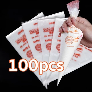 ถุงบีบครีม เกรดอาหาร 1ซอง100ใบ มีให้เลือกซื้อ 3 ขนาด(S M L) เนื้อหนากันลื่นกันแตก