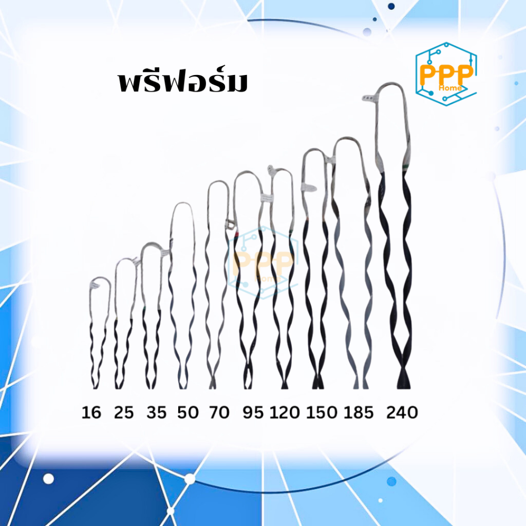 พรีฟอร์ม รัดสายไฟ ขนาด NO.16 NO.25 NO.35 NO.50