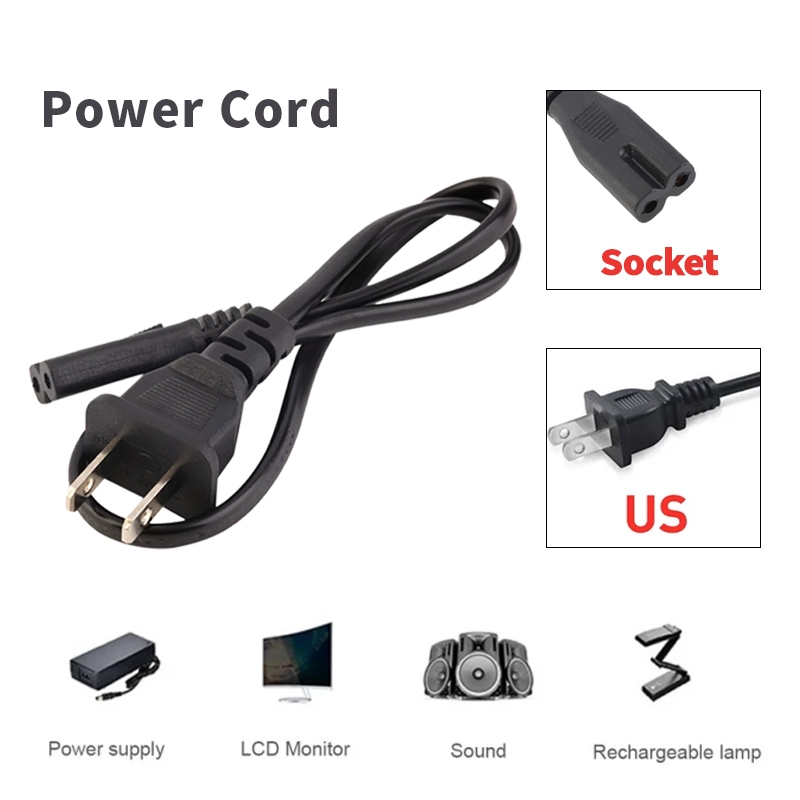 สายไฟAC 2รู AC Power 2 รู ยาว 1.5 เมตร ขนาด 2*0.5 mm สำหรับ TV /Notebook /Camera /Printers /Radio/La