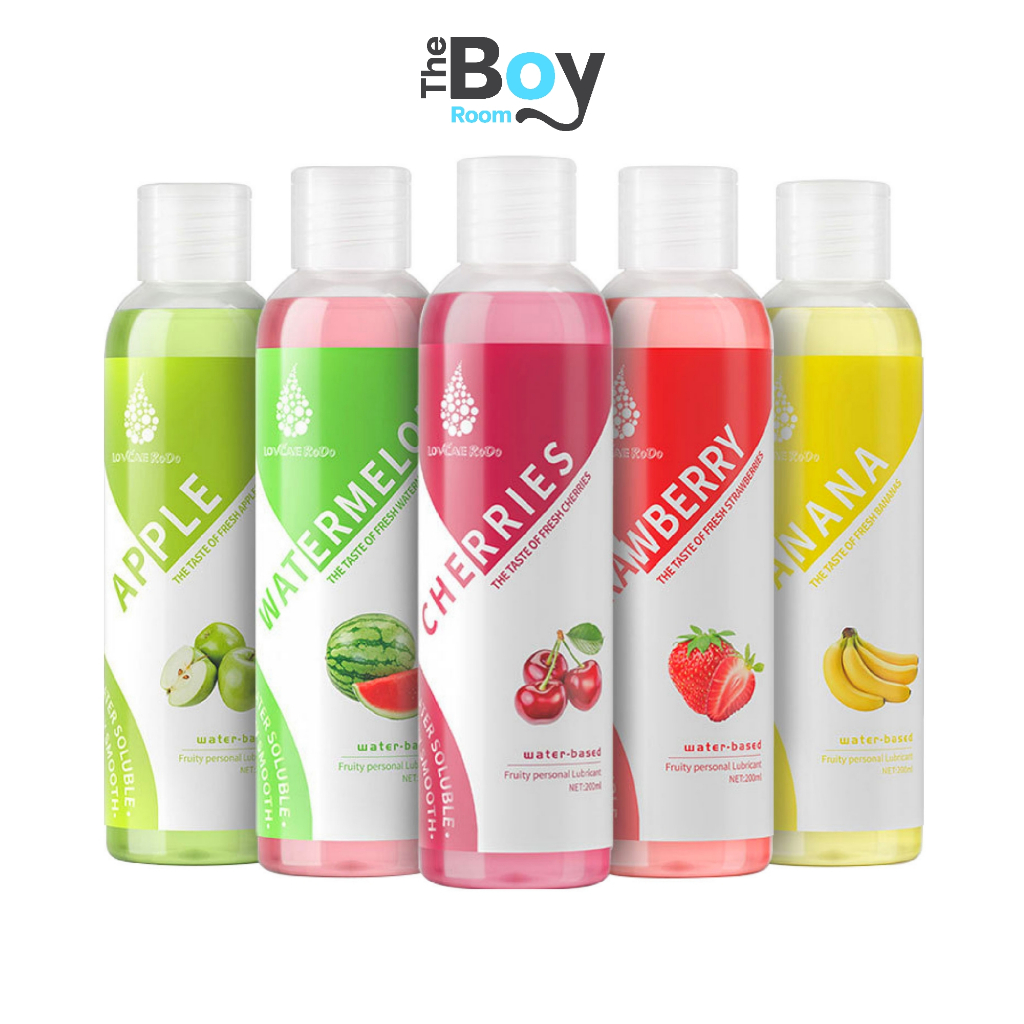 Lovcae เจลหล่อลื่น 5 กลิ่น สูตรน้ำ 200 ml สตรอว์เบอร์รี่ แอปเปิ้ลเขียว กล้วยหอม แตงโม เชอร์รี