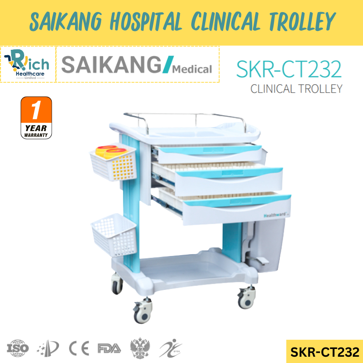 Saikang Hospital Clinical Trolley รถเข็นทางการแพทย์ เก็บและเคลื่อนย้ายอุปกรณ์ทางการแพทย์และยา [รับปร