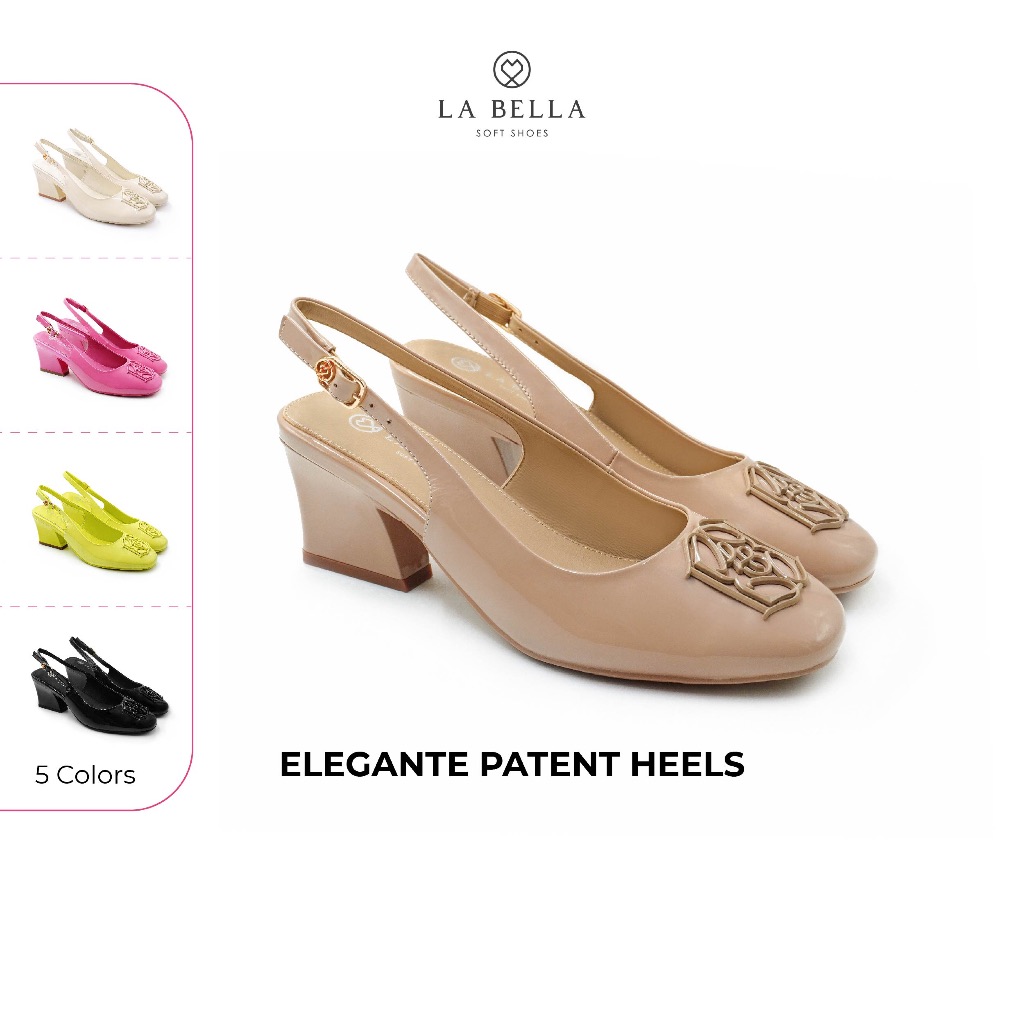 LA BELLA รองเท้าคัชชูส้นสูงหนังแกะ รุ่น ELEGANTE PATENT HEELS 5 สี