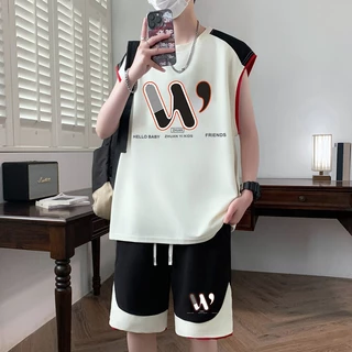 ชุดเสื้อแขนกุดเด็ก ชุดกีฬาเด็กสไตล์เกาหลี ผ้านิ่ม เนื้อผ้าบาง แห้งเร็ว ไซส์90-170
