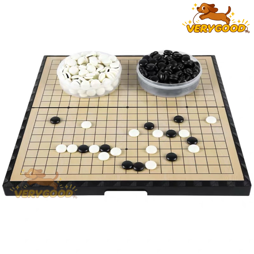 กระดานโกะแม่เหล็ก พร้อมเม็ดหมาก กระดานหมากล้อมแม่ดหล็กพับได้ พกพาง่าย สำหรับฝึกสมาธิ