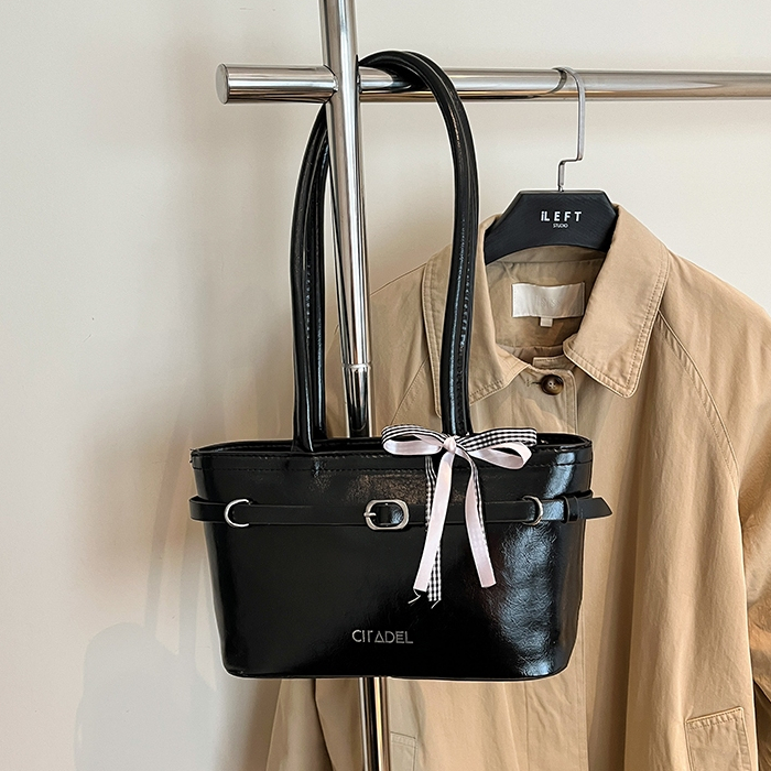 fashion.shop502 กระเป๋าสะพายข้าง  หนัง PU ประดับจี้โบว์  มีให้เลือกถึง 5 สี เทรนด์เกาหลี พร้อมส่ง มีบริการส่งด่วน B-045 - รูปที่ 3