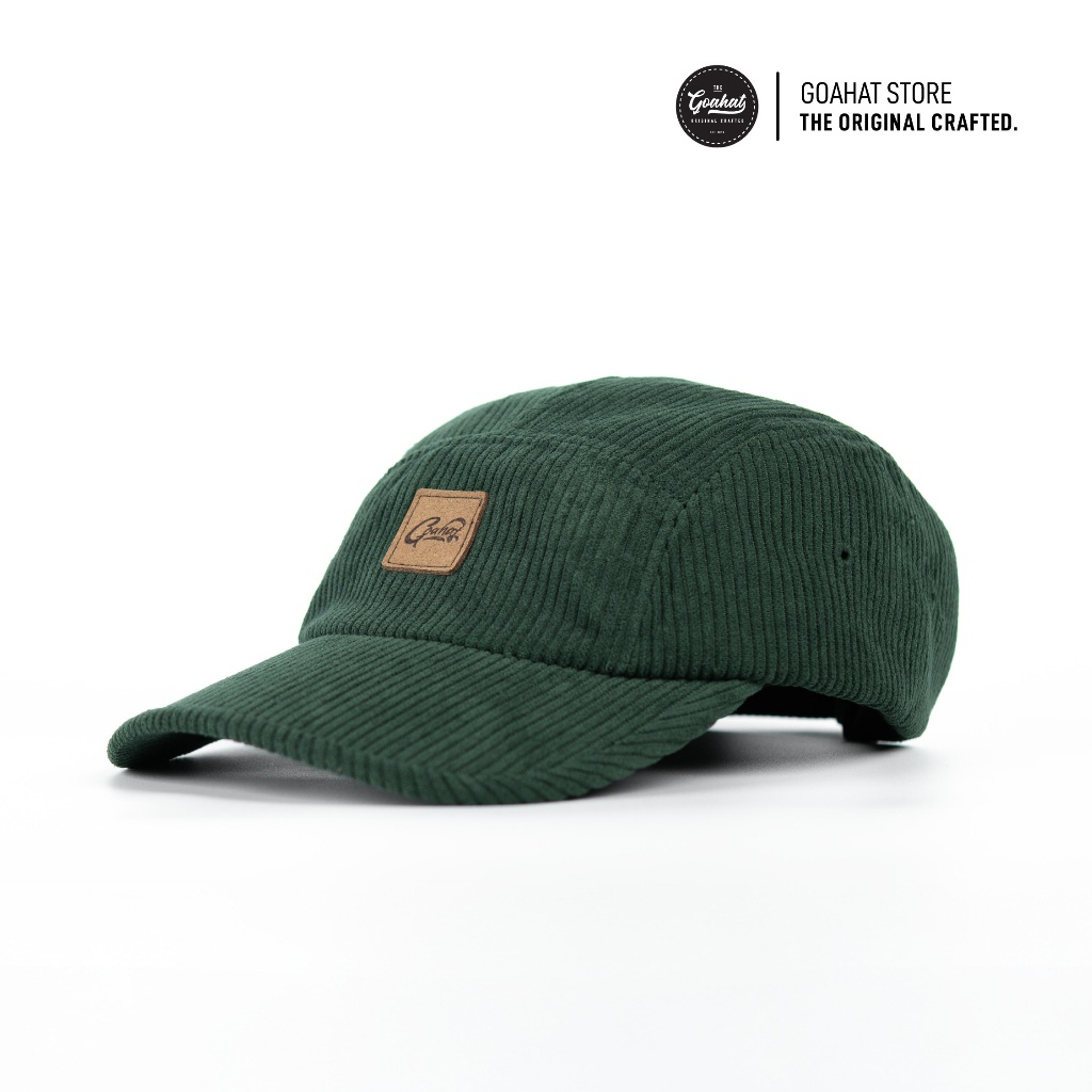G505 Moss Green หมวกแก็ป 5 Panel ผ้าลูกฟูก ปรับขนาดได้ ระบายอากาศดี by Goahat