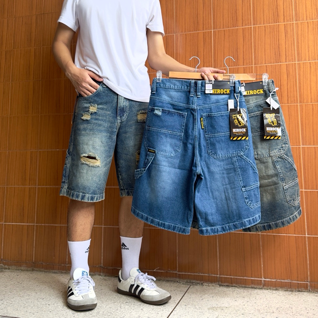 กางเกงยีนส์ 3 ส่วน คลุมเข่าแต่งขาด ป้ายHirock