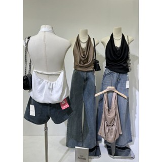 ✅พร้อมส่งกดได้เลย✅เสื้อคอถ่วง แต่งลูกไม้ด้านหน้ากันโป๊