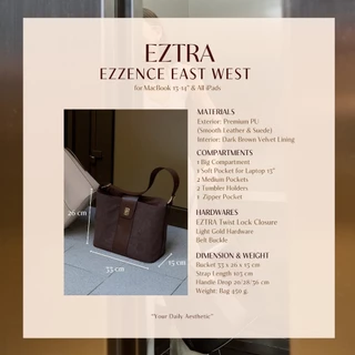 กระเป๋าใส่โน๊ตบุ๊ค laptop 13-14” / iPad มีช่องใส่แก้วน้ำ สายสะพายกว้าง นุ่ม สบาย EZTRA EZZENCE EAST WEST