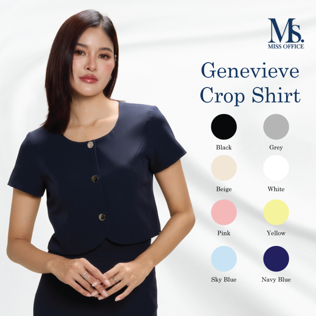 [ส่งฟรี] Miss Office เสื้อแขนสั้นติดกระดุม (MT-252)