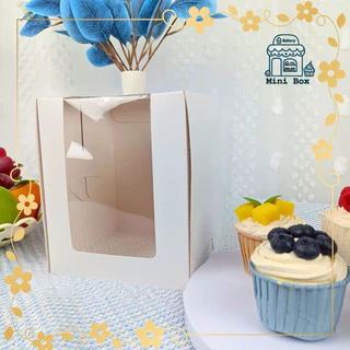 กล่องเค้ก ครึ่งปอนด์ ขาว Food Grade ทรงสูง 18 CM.(10ชิ้น/แพ็ค)