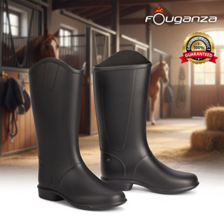 รองเท้าขี่ม้าสำหรับเด็ก รุ่น 100 (สีดำ) FOUGANZA