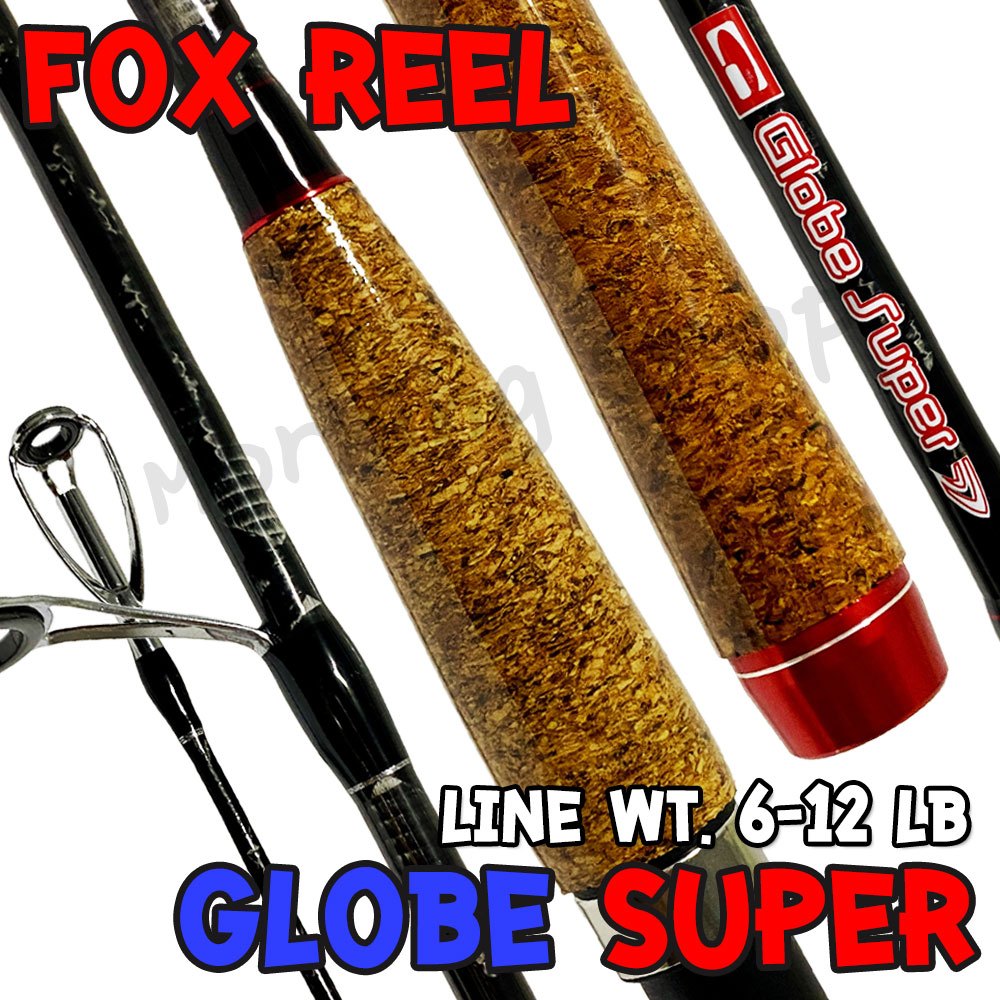 คันสปิ๋ว หมาป่ากราไฟท์ FOX REEL GLOBE SUPER โกลบ ซุปเปอร์ ลาย X-Cross