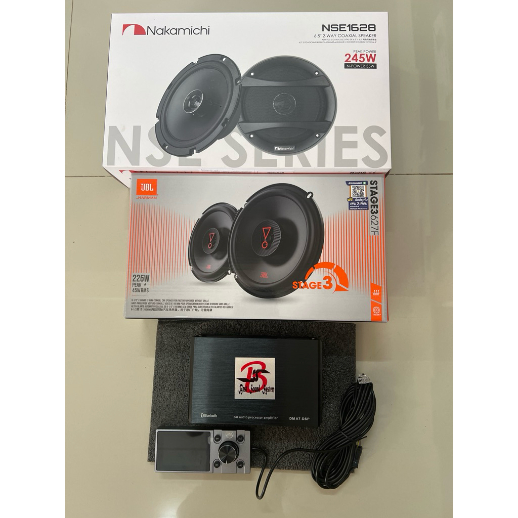 ชุดละ 4595บาท DSP AMP 68x4Ch 1ตัว 6.5“ แยกชิ้น NAKAMICHI 1ชุด 6.5”แกนร่วม JBL 1คู่ ลำโพงติดรถยนต์
