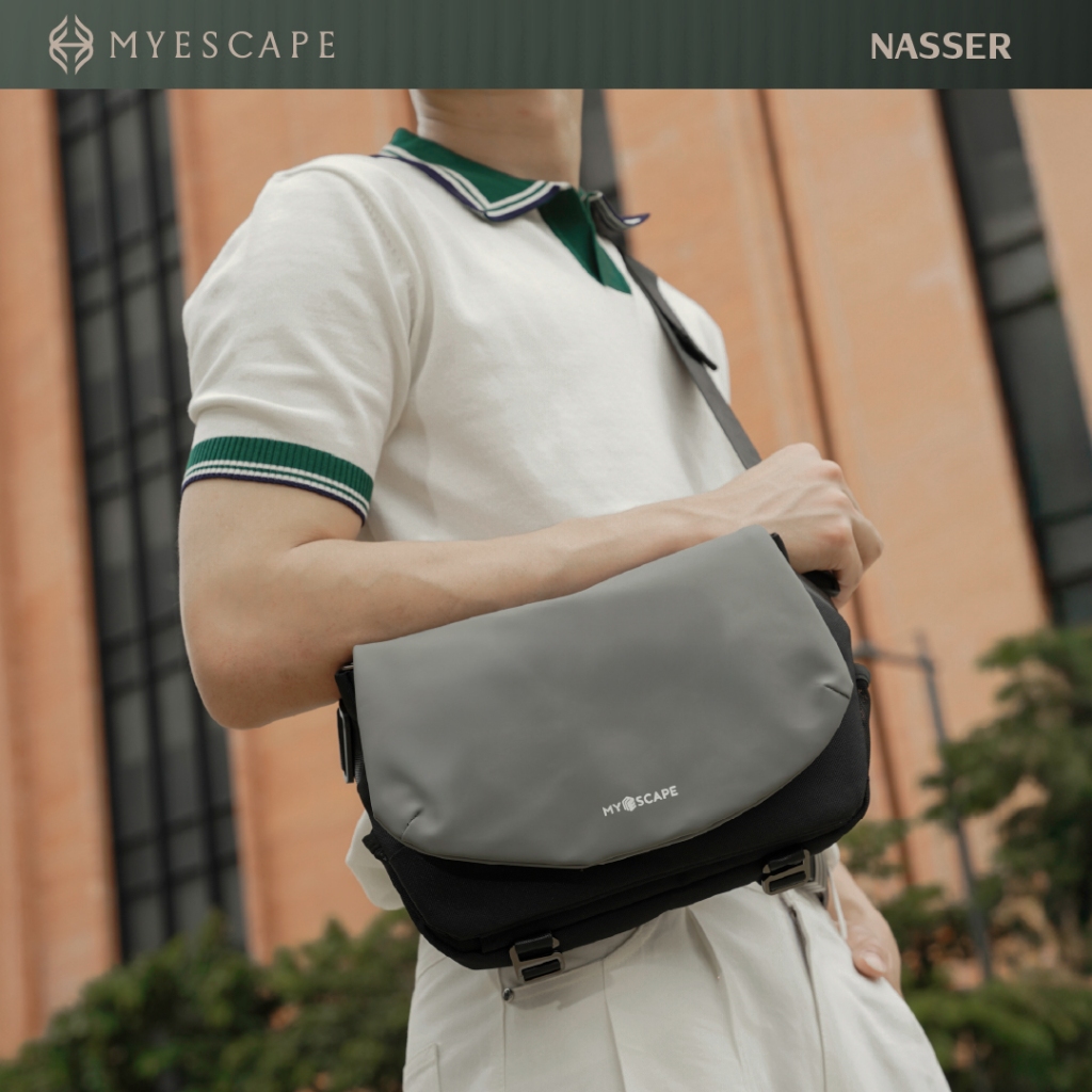 MYESCAPE NASSER กระเป๋าแฟชั่น กระเป๋าสะพายข้าง มีช่องใส่ของแยกเป็นสัดส่วน พร้อมสายสะพายแบบ Magnet Lock