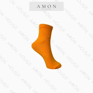 Amon House ถุงเท้างานไทย ข้อสั้น ข้อกลาง สีสด สีรุ้ง เนื้อหนานุ่ม 1คู่ Freesize#VCL/TCL