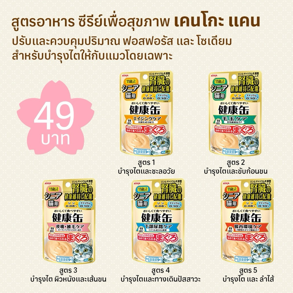 Aixia บำรุงไต โซเดียม ฟอสฟอรัสต่ำ แมวไต นิ่ว หัวใจกินได้