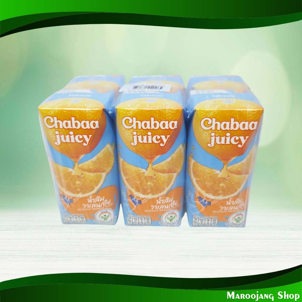 น้ำผลไม้ น้ำส้มวาเลนเซีย ชบา 180 มล. (แพ็ค6กล่อง) Fruit Juice Valencia Orange Juice Chabaa