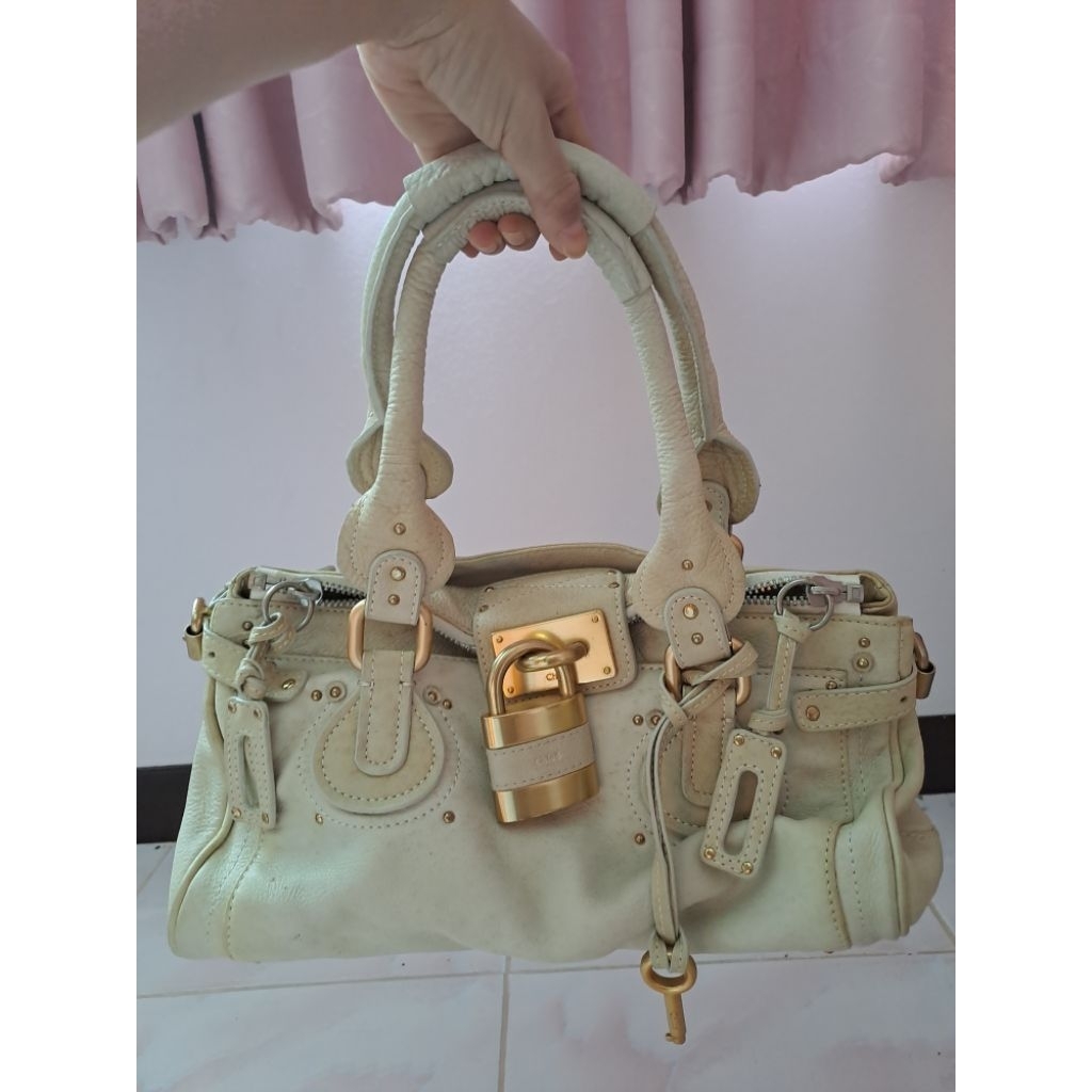 หายาก! กระเป๋าChloe Paddington 12นิ้ว สีขาวครีม