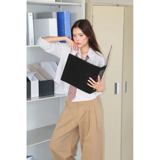 Z012 กางเกงขายาวผ้าคอตตอน V.2 ขากระบอกทรงบาเรล สำหรับ Barrel Pants ดีไซน์คลาสสิกและสวมใส่สบาย