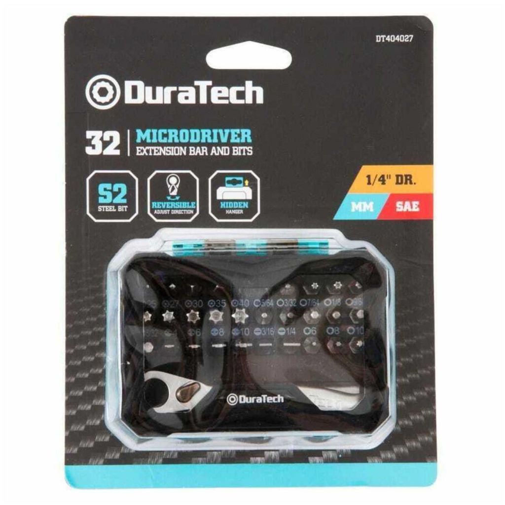 DuraTech รุ่น DT404027 ชุดไขควงขนาดเล็ก Micro Ratchet Set 1/4" Drive 32 Piece Ratchet Screwdriver & Bit Set