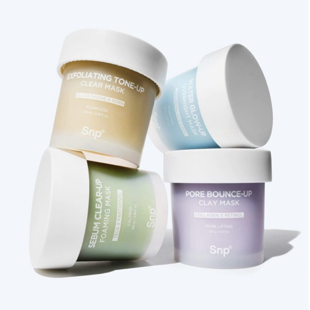 SNP Exfoliating tone-up clear mask