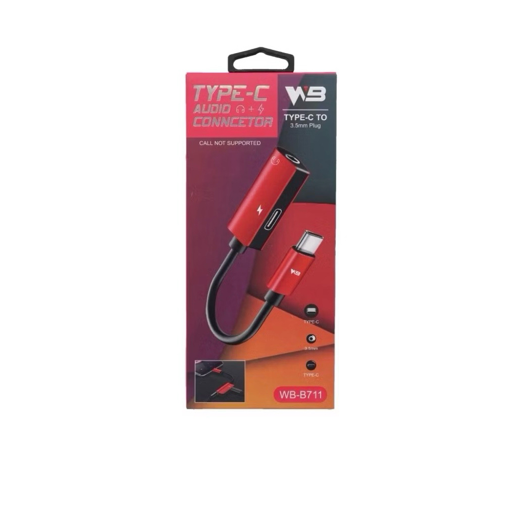 WB ตัวแปลง Type C เป็นแจ็ค 3.5mm. เเละ Type C รุ่น WB-B711 (คละสี)