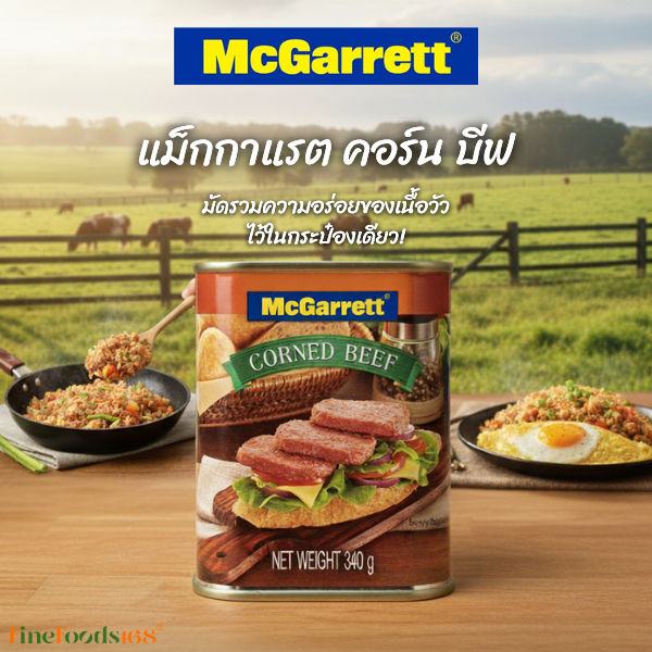 แม็กกาแรต คอร์น บีฟ (เนื้อวัวบดปรุงรส) 340 ก. McGarrett Corned Beef 340 g.